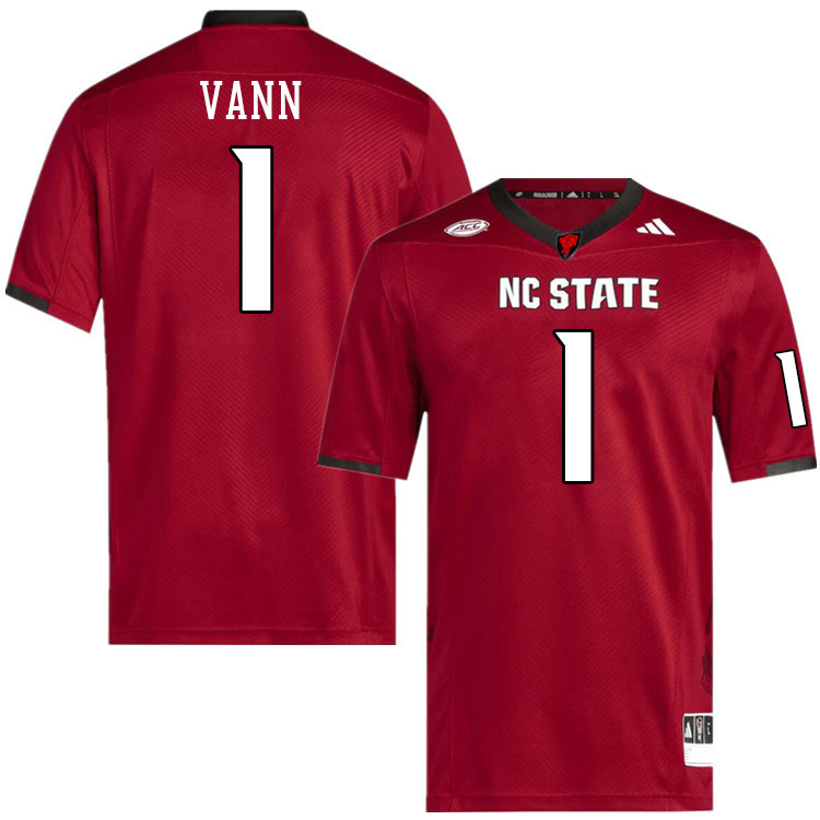 Men #1 Davin Vann NC State Wolfpack College Football Jerseys Stitched-Red